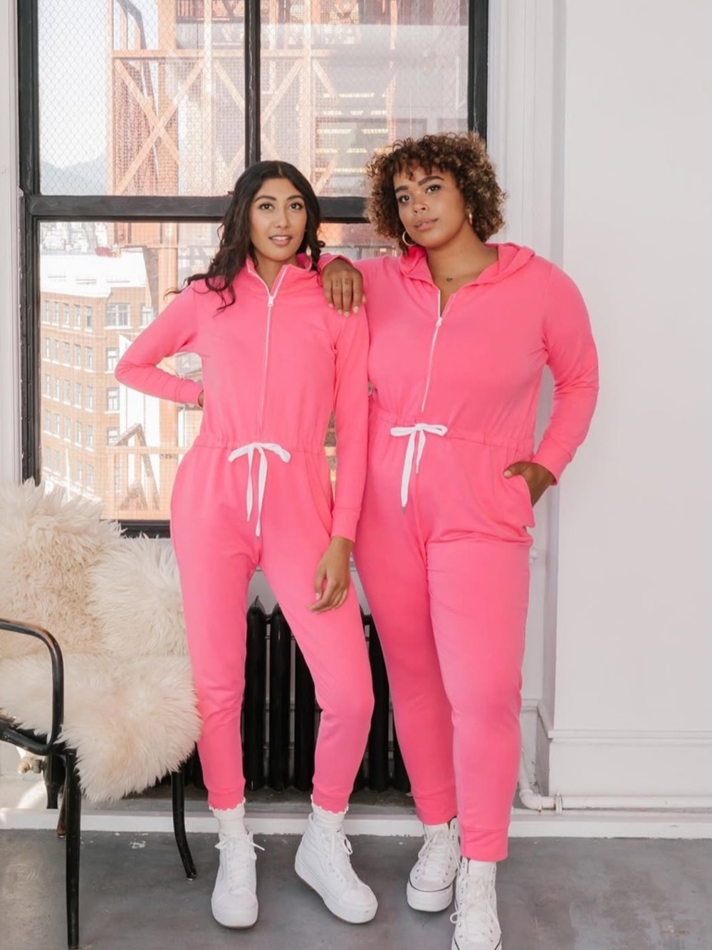 Smash + Tess Harris Hoodie Romper- Ginger Pink- Size XSmall